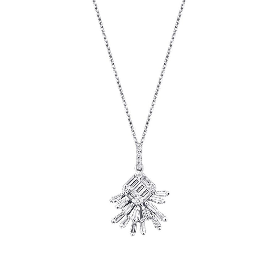 0.33 ct. Diamant Baguette Halskette