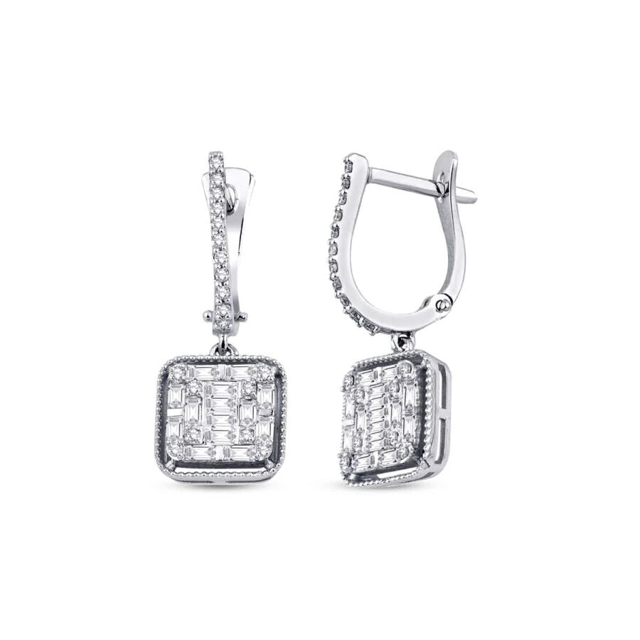 0.70 ct. Diamant Baguette Ohrringe