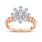 0.31 ct. Diamant Baguette Blumen Ring