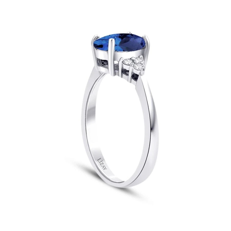 2.27 ct. Diamant Ovale Saphir Ring
