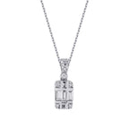 0.16 ct. Diamant Baguette Stein Halskette