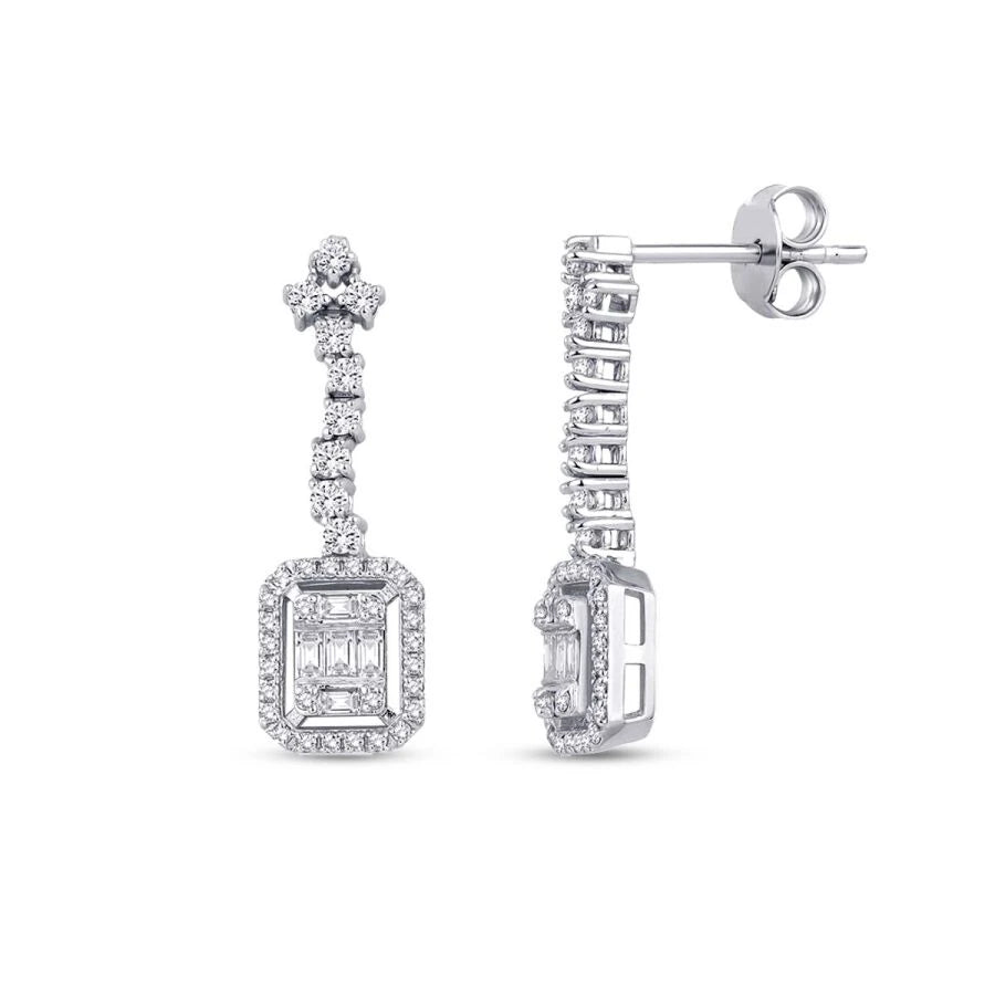 0.64 ct. Diamant Baguette Ohrringe