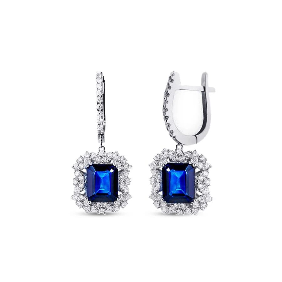 7.02 ct. Diamant Saphir Ohrringe