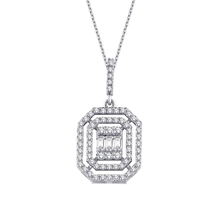 0.42 ct. Diamant Baguette Halskette