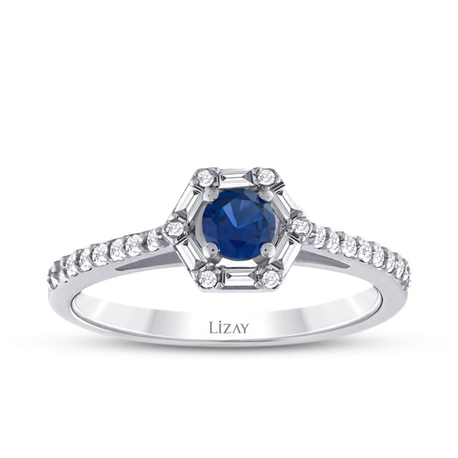 0.61 ct. Diamant Baguette Saphir Ring