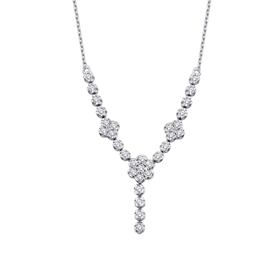 0.22 ct. Diamant Trend Blumen Halskette
