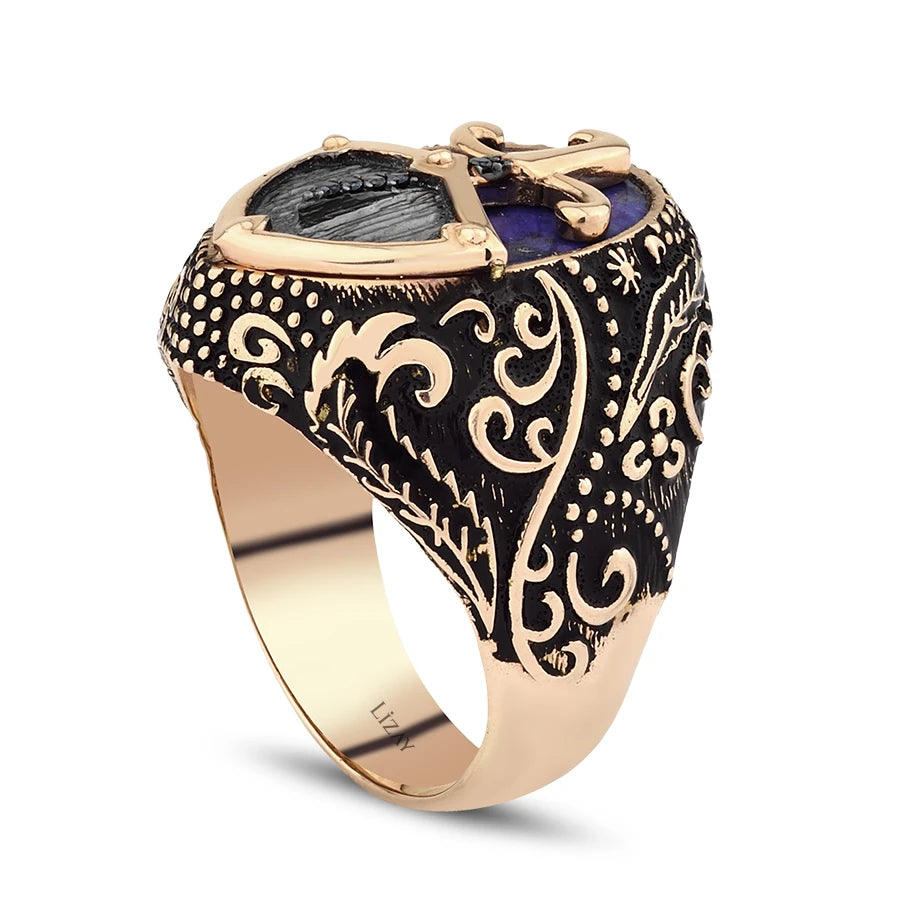 Gold Herren Ring mit Stein