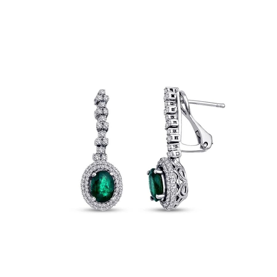 1.93 ct. Diamant Smaragd Ohrringe