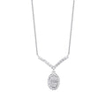 0.22 ct. Diamant Ovale Baguette Halskette