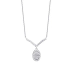 0.22 ct. Diamant Ovale Baguette Halskette