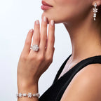 0.80 ct. Diamant Blumen Baguette Ring