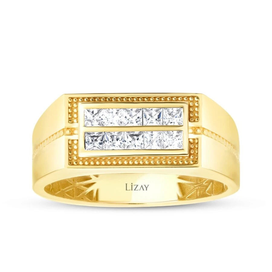 Gold Herren Ring mit Stein