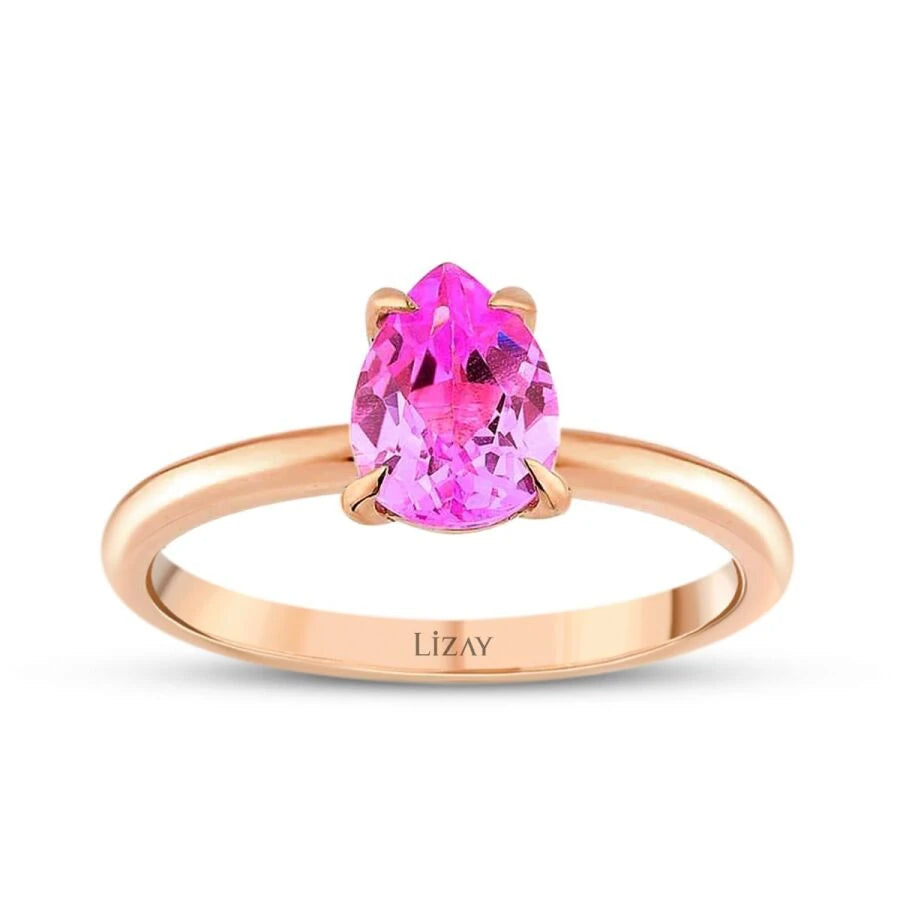 1.03 ct. Rosa Saphir Tropfen Ring