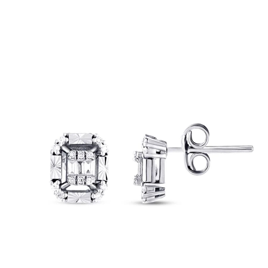 0.17 ct. Diamant Baguette Ohrringe