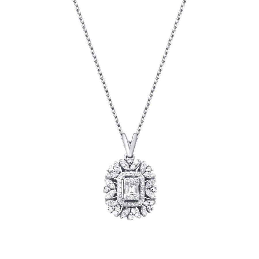 0.30 ct. Diamant Baguette Halskette