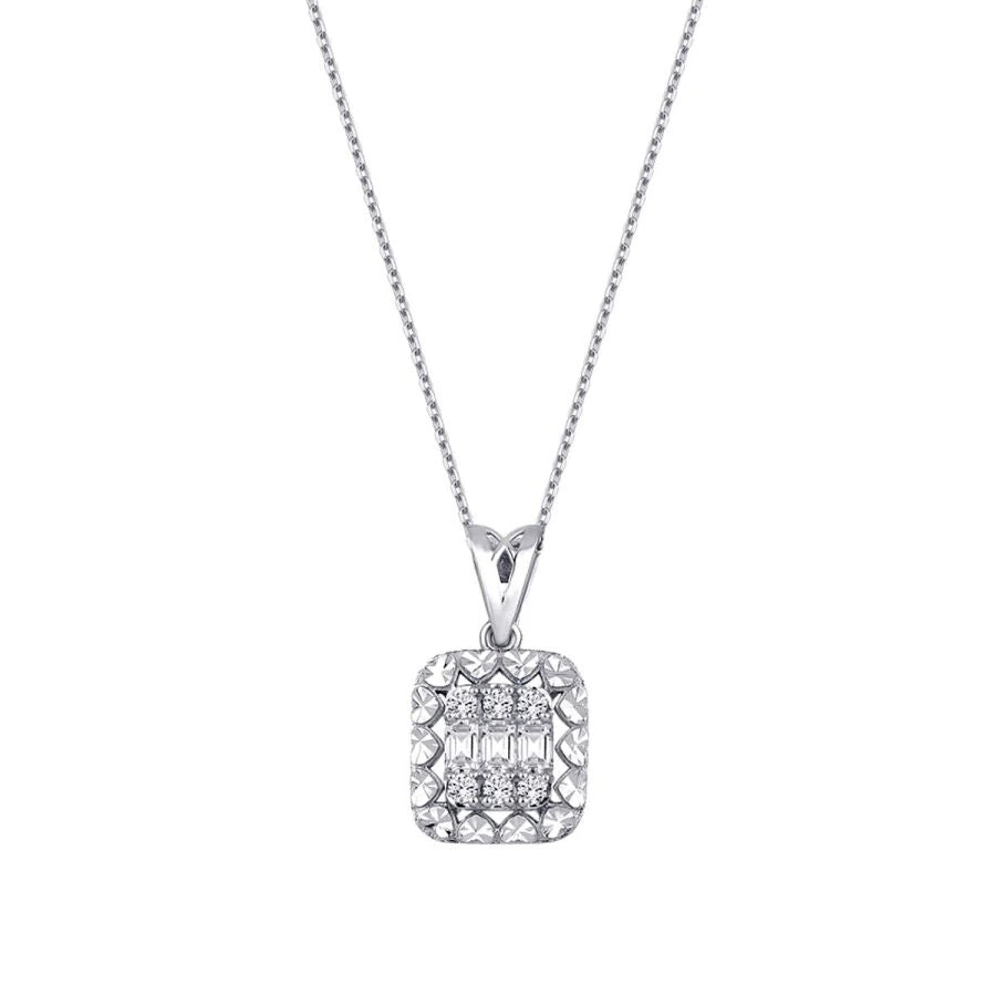 0.19 ct. Diamant Baguette Halskette