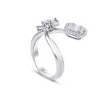 0.44 ct. Diamant Blumen Baguette Ring