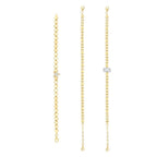 Gold Armband mit Kette und Baguette-Steinen