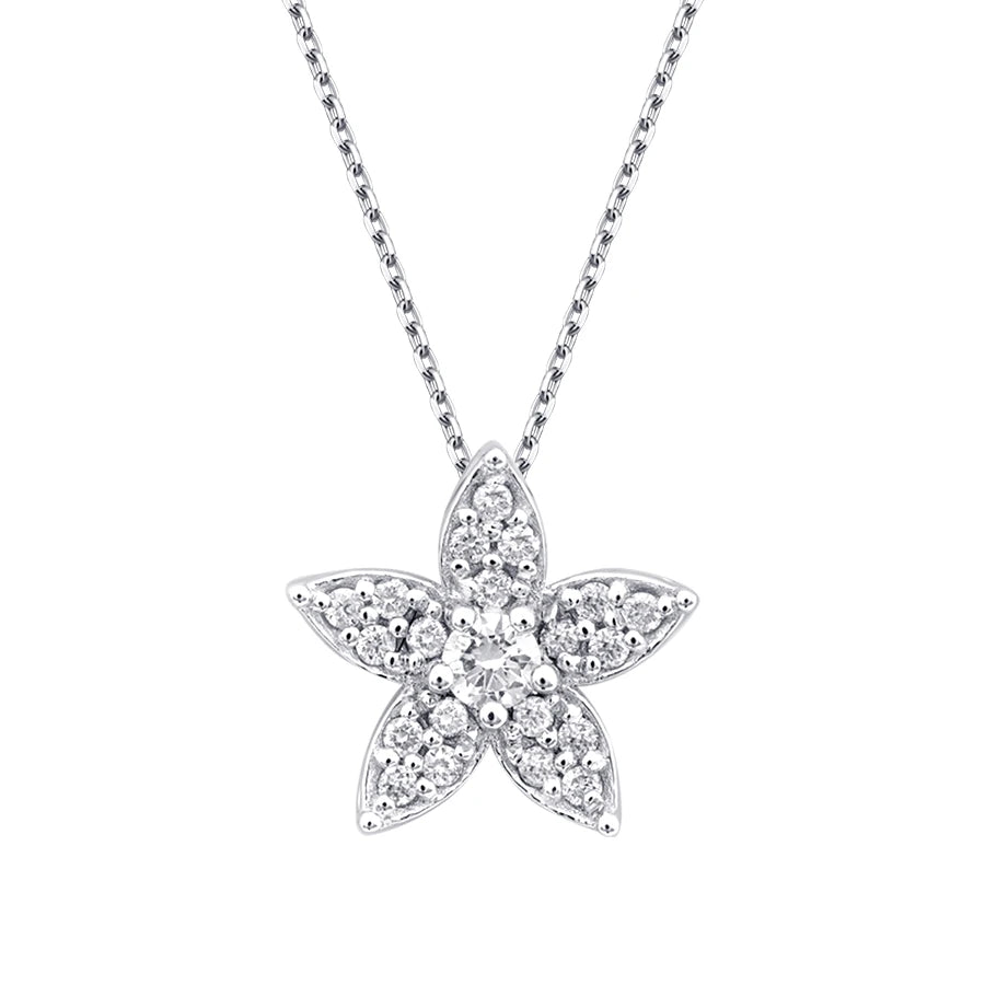 0.16 ct. Diamant Blumen Halskette