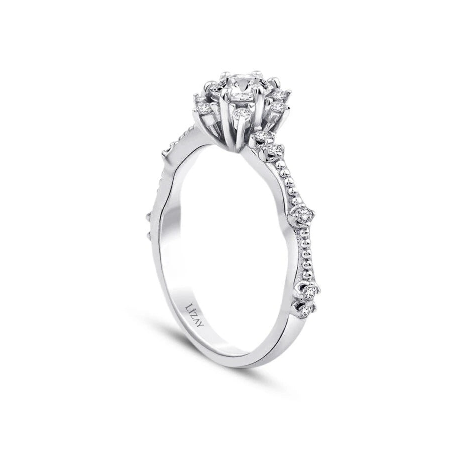0.33 ct. Diamant Lotus Solitär Verlobungsring
