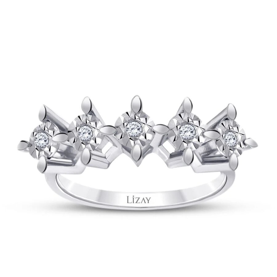 0.05 ct. Diamant Fünf-Stein Ring