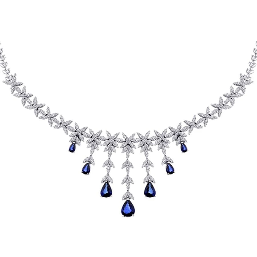 9.87 ct. Diamant Saphir Halskette