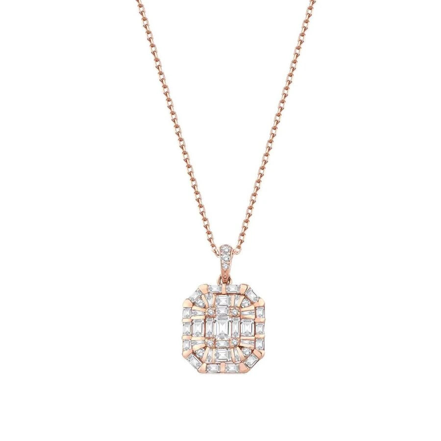 0.89 ct. Diamant Baguette Halskette