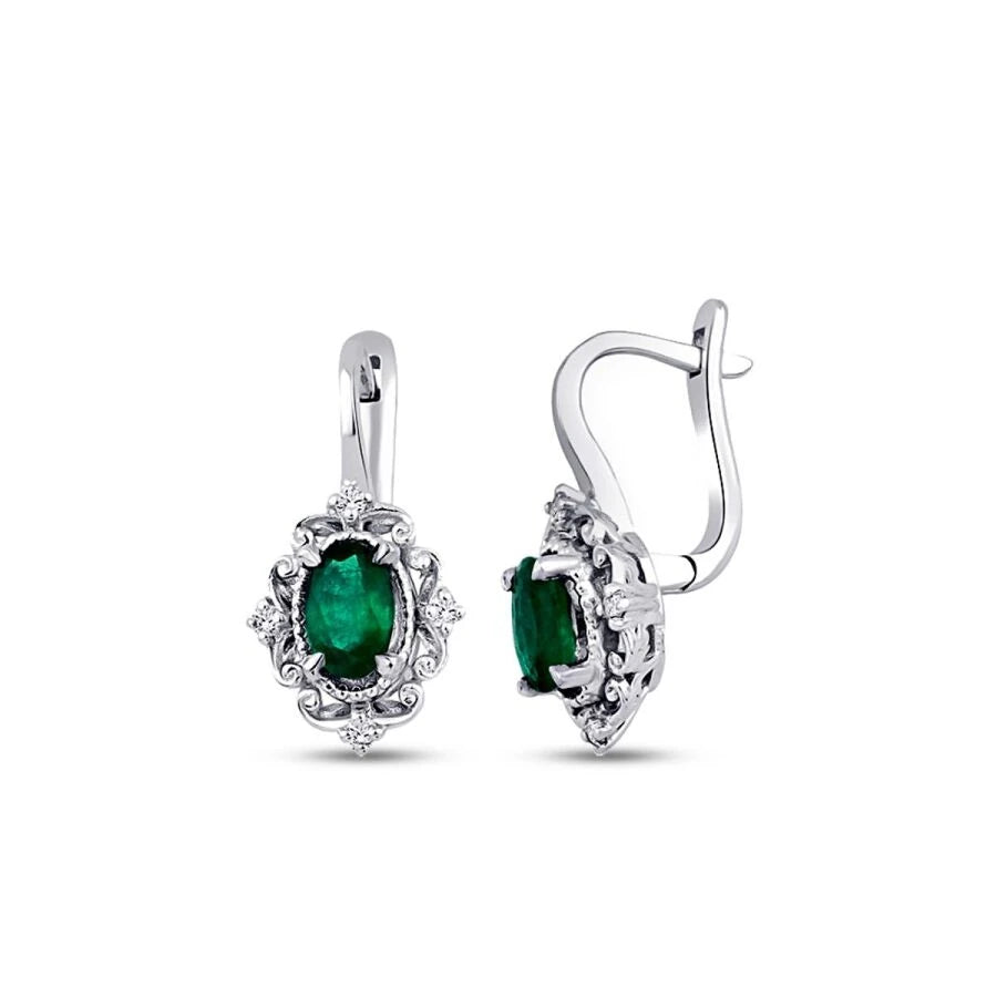 0.85 ct. Diamant Smaragd Ohrringe