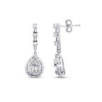 0.37 ct. Diamant Baguette Tropfen Ohrringe