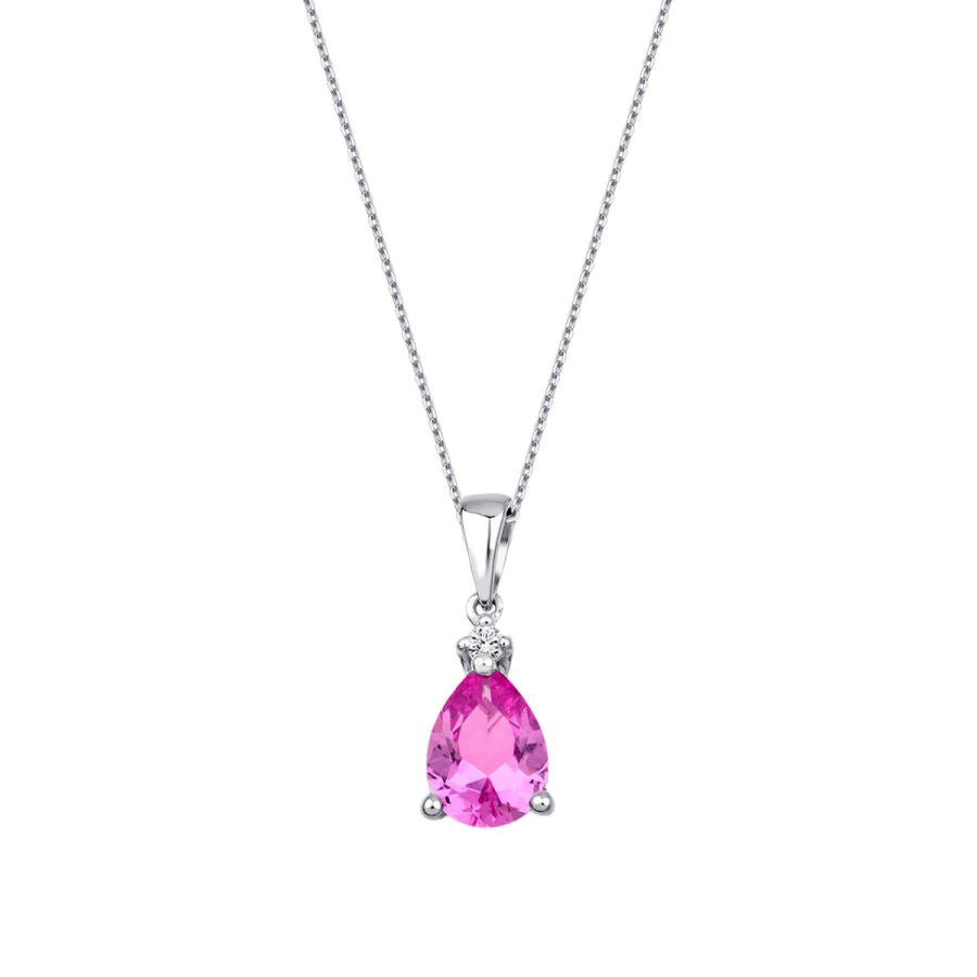 1.32 ct. Diamant Rose Saphir Halskette
