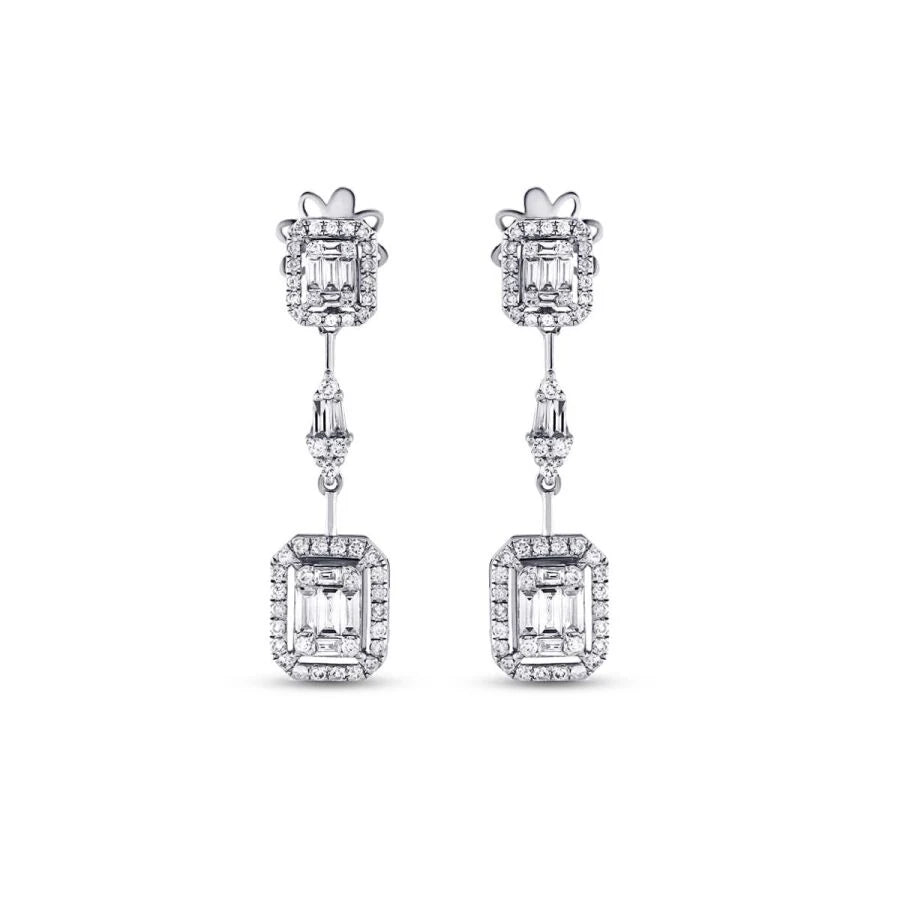 1.00 ct. Diamant Baguette Ohrringe