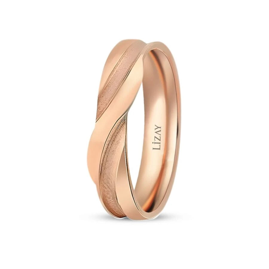 Roségold Gewölbter Ehering
