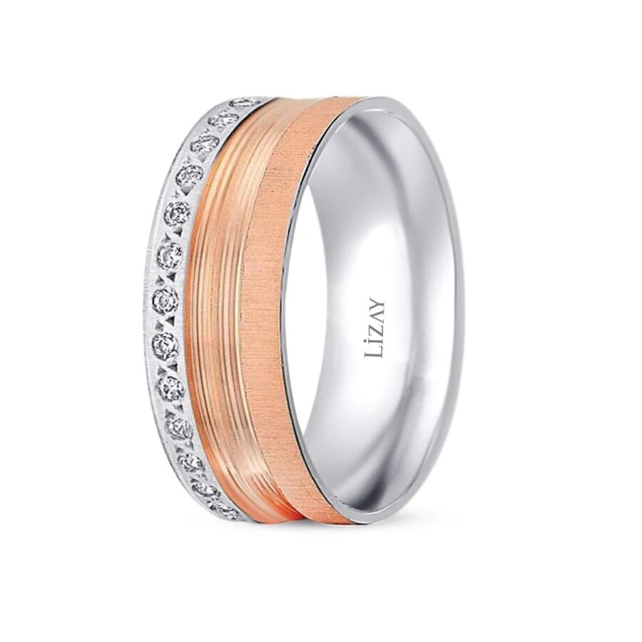 Roségold Zweifarbiger Ehering