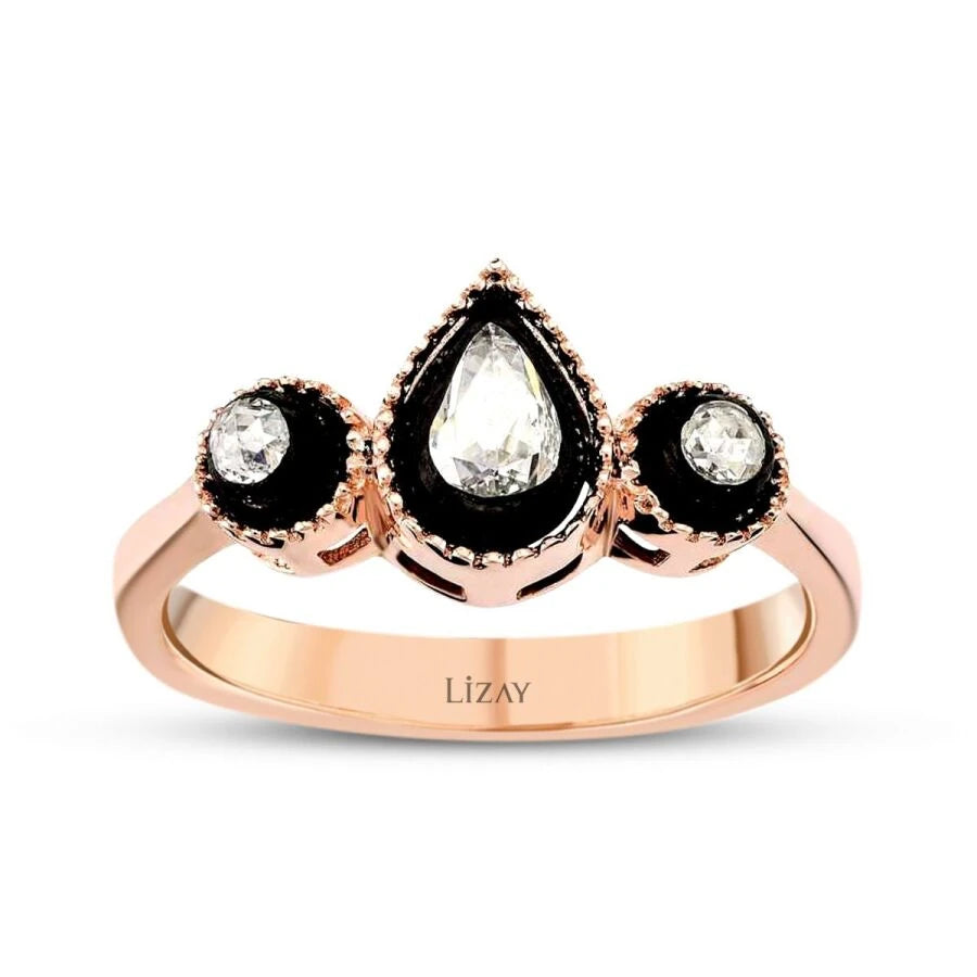 0.17 ct. Diamant Tropfen Tria Ring