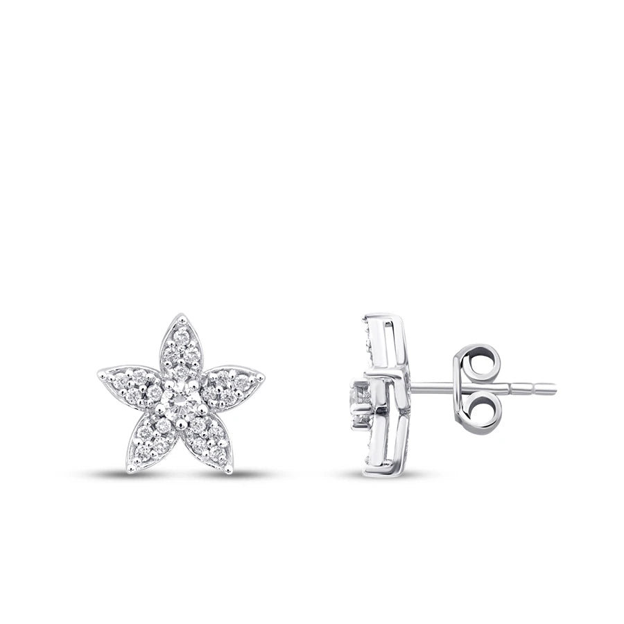0.34 ct. Diamant Blumen Ohrringe