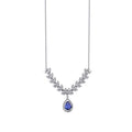 1.20 ct. Diamant Tropfen Saphir Halskette