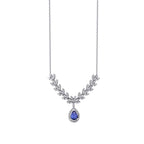 1.20 ct. Diamant Tropfen Saphir Halskette