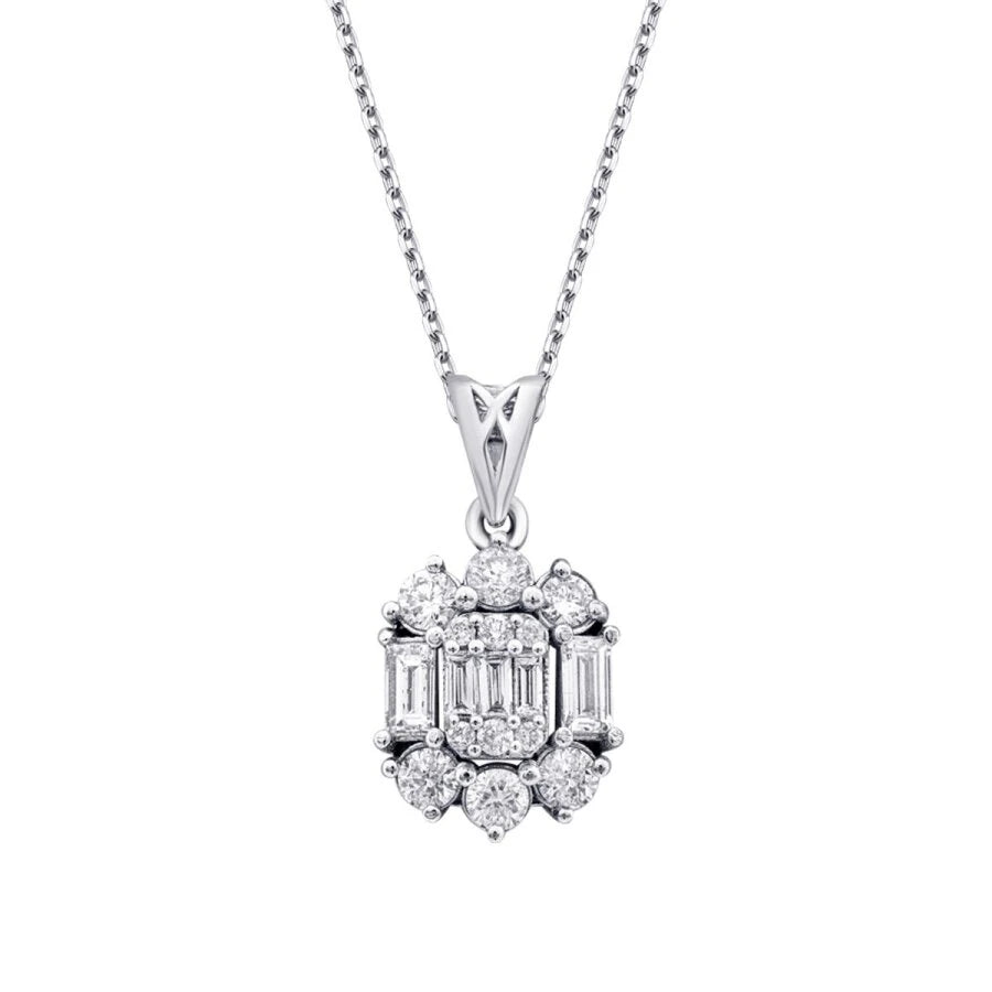 0.49 ct. Diamant Baguette Halskette