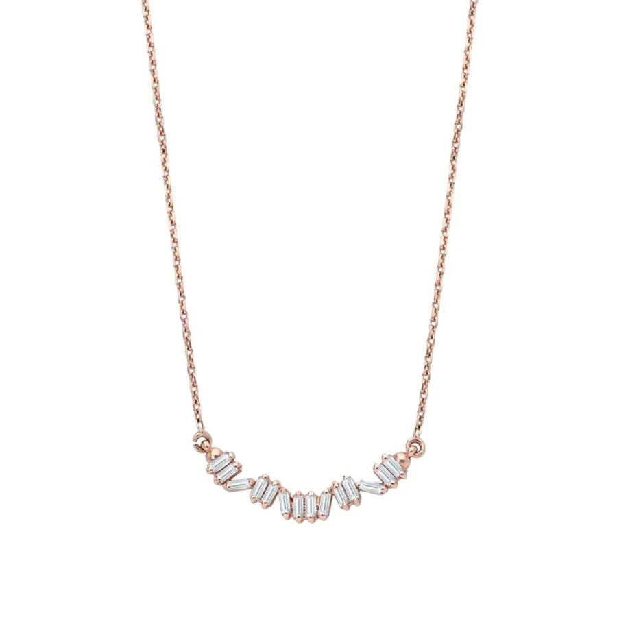 0.21 ct. Diamant Baguette Halskette