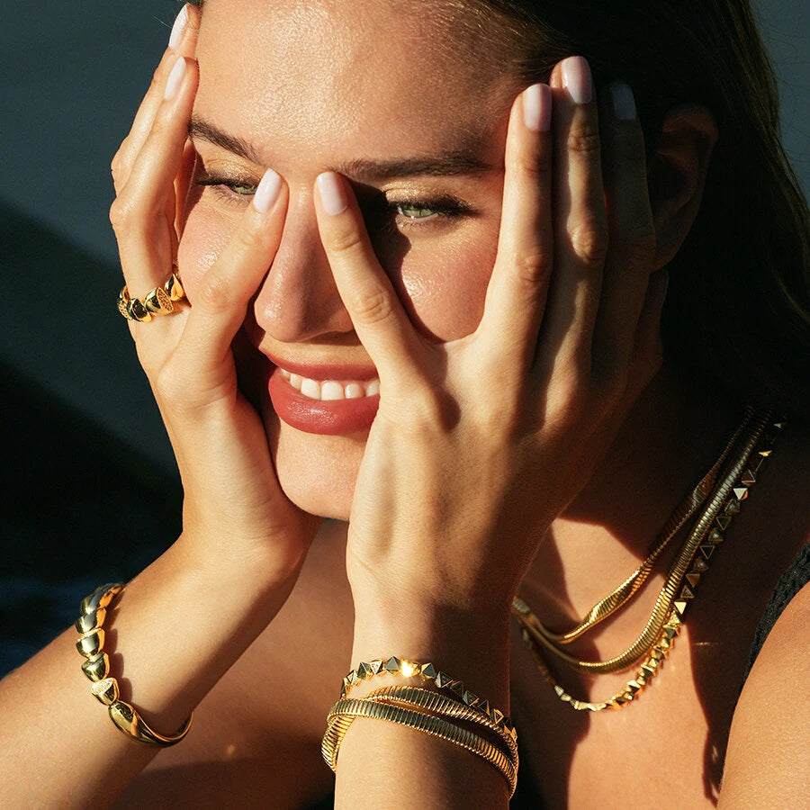 Gold Fischgräten Halskette