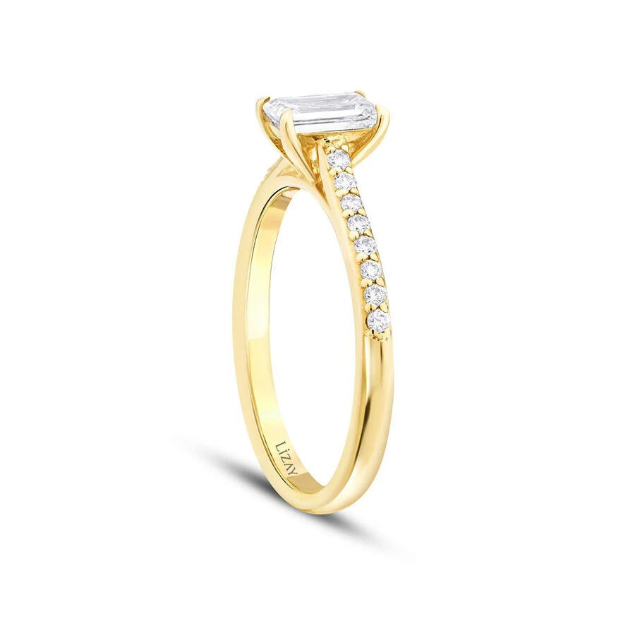 0.65 ct. Diamant Smaragd Schliff Solitär Verlobungsring