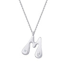 0.04 ct. Diamant M-Buchstabe Halskette