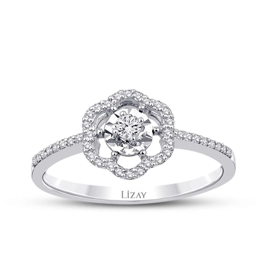 0.20 ct. Diamant Blumen Ring