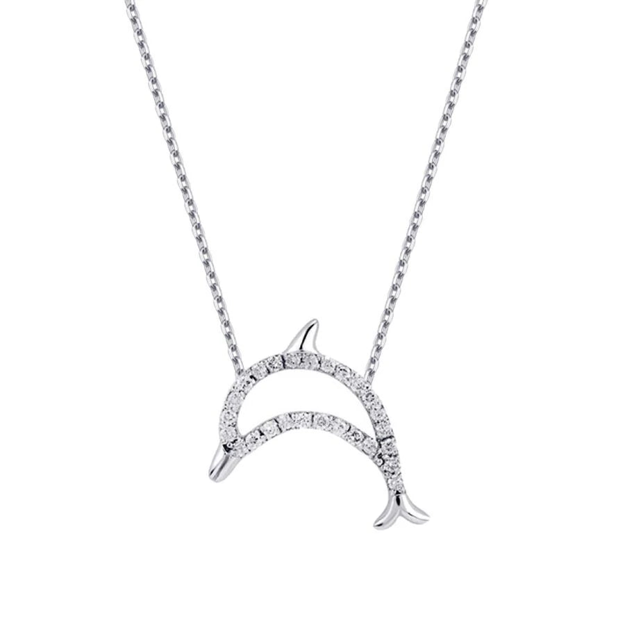 0.11 ct. Diamant Delfin Halskette