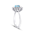 0.60 ct. Diamant Blauer Topas Ring