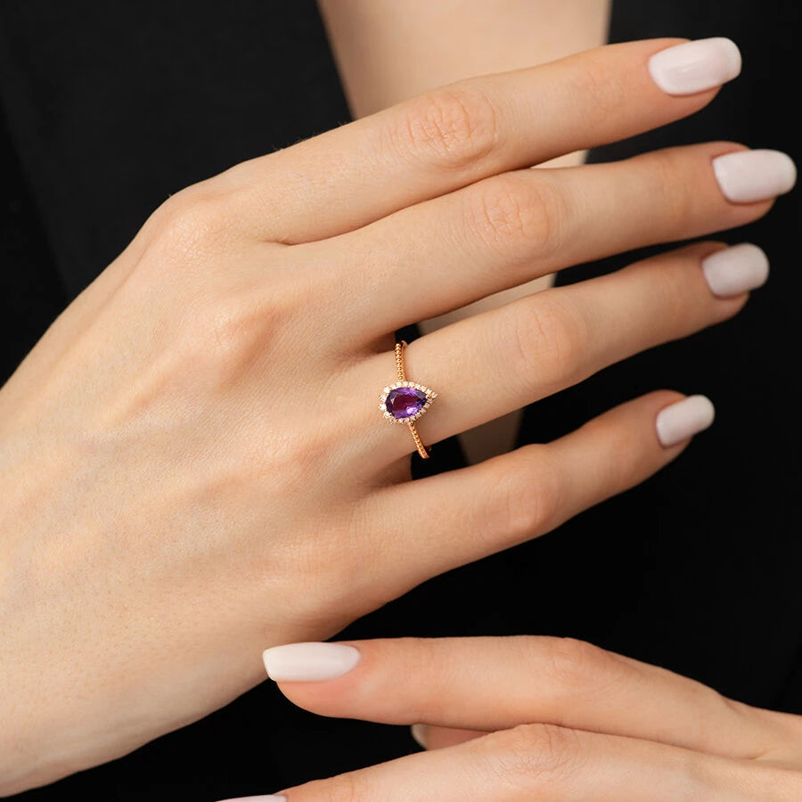 2.45 Karat Diamant Amethyst Set