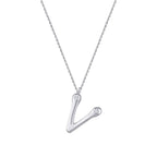 0.04 ct. Diamant V-Buchstabe Halskette