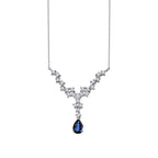 0.86 ct. Diamant Tropfen Saphir Halskette