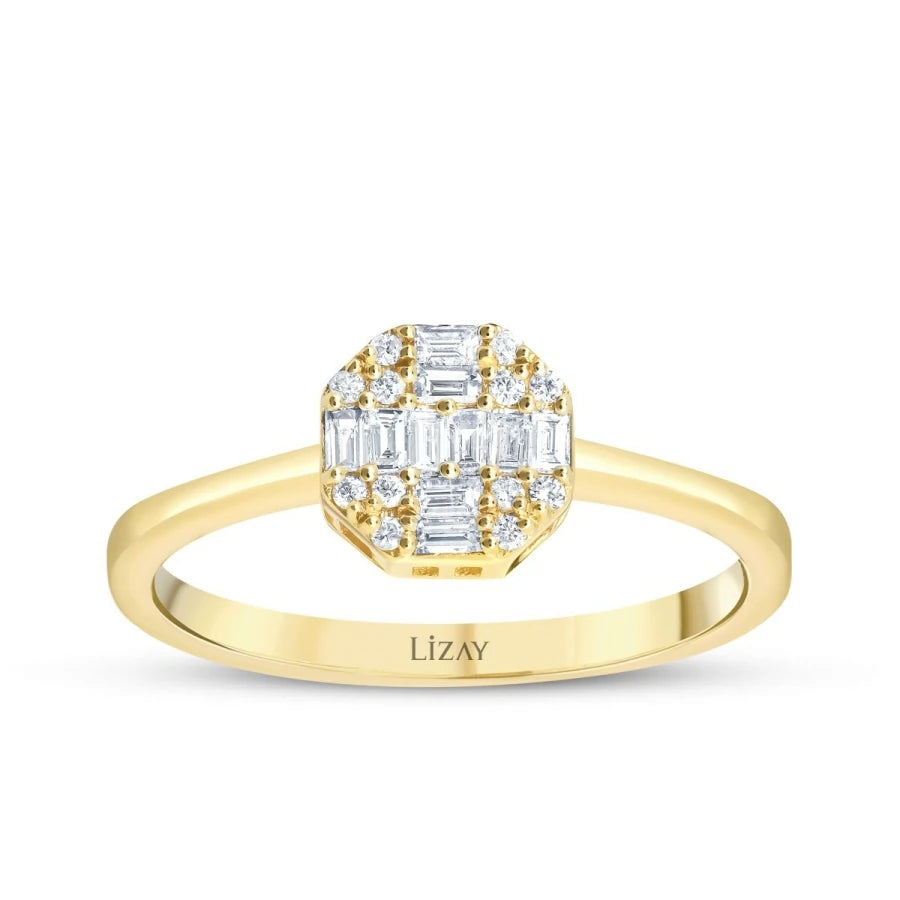 0.24 ct. Diamant Baguette Rund Ring