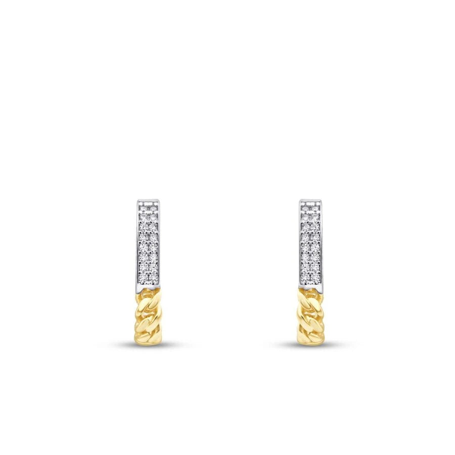 Gold Ovale Ketten Ohrringe